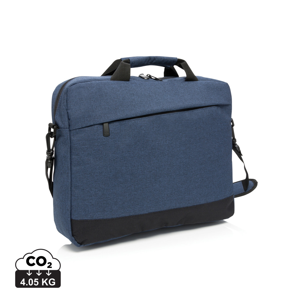 Sacoche publicitaire pour ordinateur 15" - TREND bleu marine et noir